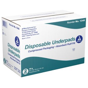 Underpad Dynarex   30 X 36 Inch Disposable Fluff / Polymer Heavy Absorbency