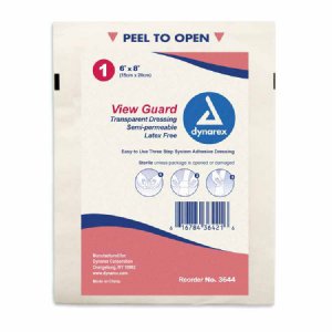 Transparent Film Dressing View Guard    Rectangle 6 X 8 Inch 2 Tab Delivery Without Label Sterile