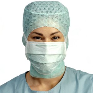 Surgical Mask Barrier   Special Anti-fog Pleated Tie Closure One Size Fits Most Blue NonSterile Not Rated Adult