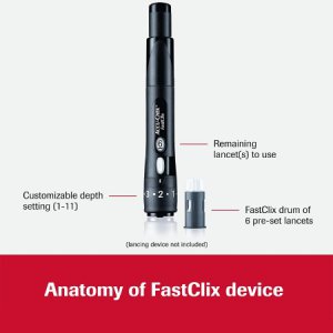 Lancet Accu-Chek   FastClix Lancet Needle Multiple Depth Settings Track System