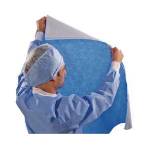 QUICK CHECK* H300 Sterilization Wrap White / Blue 45 X 45 Inch Dual Layer SMS Polypropylene Steam / EO Gas / Hydrogen Peroxide
