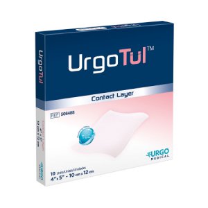 Impregnated Contact Layer Dressing UrgoTul    4 X 5 Inch Polyester Mesh Hydrocolloid / Petroleum Jelly Particles Sterile