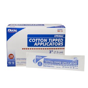 Swabstick Dukal    Cotton Tip Wood Shaft 3 Inch Sterile 2 per Pack