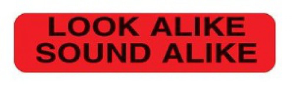 Pre-Printed Label Indeed Advisory Label Red Paper Look Alike Sound Alike Black Caution 3/8 X 1-5/8 Inch