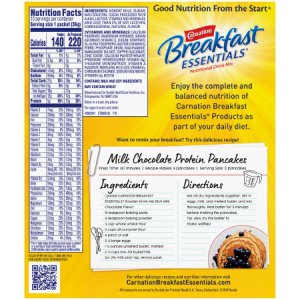 Oral Supplement Carnation Breakfast Essentials   Rich Milk Chocolate Flavor Powder 36 Gram Individual Packet