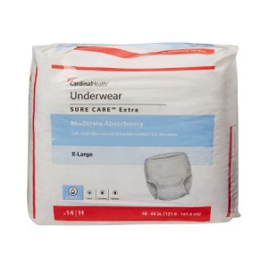 Unisex Adult Absorbent Underwear Simplicity    Pull On with Tear Away Seams X-Large Disposable Moderate Absorbency