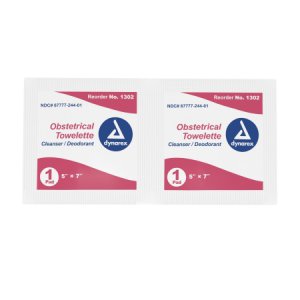 Obstetrical Wipe Dynarex   Individual Packet BZK (Benzalkonium Chloride) / Ethyl Alcohol Scented 100 Count