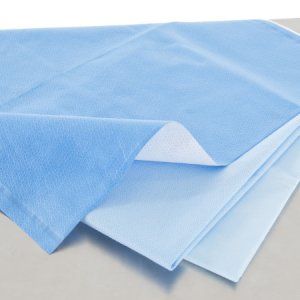 QUICK CHECK* H500 Sterilization Wrap White / Blue 45 X 45 Inch Dual Layer SMS Polypropylene Steam / EO Gas / Hydrogen Peroxide