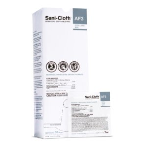 Sani-Cloth   AF3 Surface Disinfectant Cleaner Premoistened Germicidal Manual Pull Wipe 50 Count Individual Packet Mild Scent NonSterile