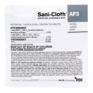 Sani-Cloth   AF3 Surface Disinfectant Cleaner Premoistened Germicidal Manual Pull Wipe 50 Count Individual Packet Mild Scent NonSterile