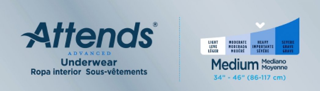 Unisex Adult Absorbent Underwear Attends   Advanced Pull On with Tear Away Seams Medium Disposable Heavy Absorbency