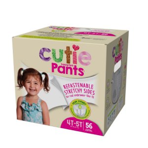 Female Toddler Training Pants Cutie Pants   Pull On with Tear Away Seams Size 4T to 5T Disposable Heavy Absorbency