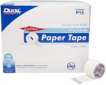 Medical Tape Caliber    Single Use Roll Paper 1 inch X 1-1/2 Yard White NonSterile