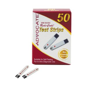 Blood Glucose Test Strips Advocate   50 Strips per Box For Advocate Redi-Code+ Glucose Meters