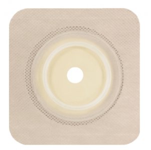 Ostomy Barrier Securi-T   Precut, Standard Wear Flexible Tape Collar 45 mm Flange Flexible 7/8 Inch Opening