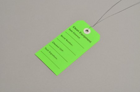 Equipment Tag Elkay Plastics For DME/HME Equipment Green 2-5/16 X 4-3/4 Inch 2-5/16 X 4-3/4 Inch Card Stock 500 per Case