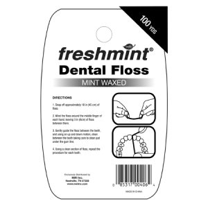 Dental Floss Freshmint   Waxed 100 Yard Mint Flavor