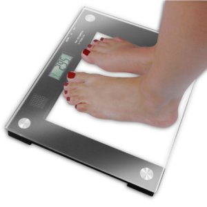 Floor Scale Ideaworks   Digital Audio Display 550 lbs. Capacity Black / Glass AC Power