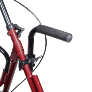 4 Wheel Rollator / Transport Chair drive    Duet Burgundy Adjustable Height / Transport / Folding Aluminum Frame