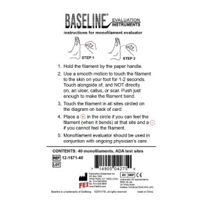 Baseline   ADA Monofilament Sensory Test Level 5.07, 10 Gram Force