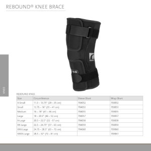 Knee Brace Ossur   Rebound   X-Large D-Ring / Hook and Loop Strap Closure 20-1/2 to 22-1/2 Inch Thigh Circumference Short Length Left or Right Knee