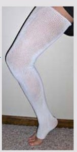 Compression Stocking EdemaWear   Thigh High Large White Open Toe