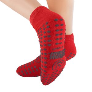 Slipper Socks Pillow Paws   Risk Alert   Terries    2X-Large Red Ankle High