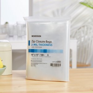 Reclosable Bag McKesson 10 X 13 Inch Polyethylene Clear Zipper Closure