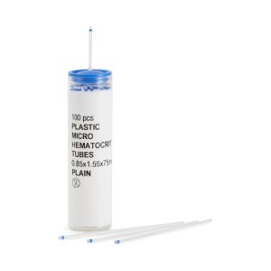 McKesson Capillary Blood Collection Tube Micro-hematocrit Plain 75 mm Length 40   L Blue Stripe Without Closure Plastic Tube