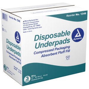 Underpad Dynarex   23 X 36 Inch Disposable Fluff Light Absorbency