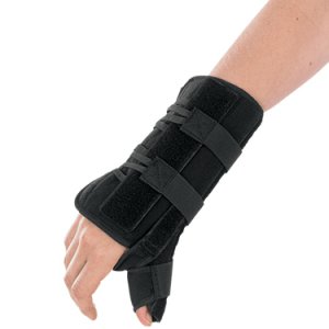 Wrist Brace with Thumb Spica Apollo Universal Aluminum / Foam Right Hand Black One Size Fits Most