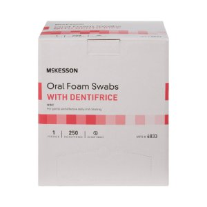 Oral Swabstick McKesson Foam Tip Dentifrice