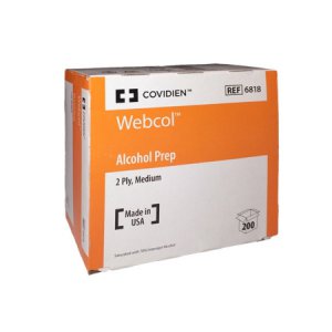 Alcohol Prep Pad Webcol    70% Strength Isopropyl Alcohol Individual Packet Medium Sterile