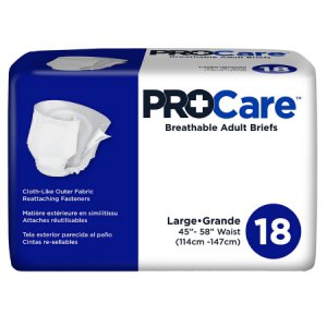 Unisex Adult Incontinence Brief ProCare    Large Disposable Heavy Absorbency