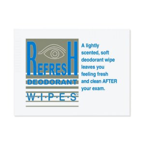 Mammography Wipe Refresh Deodorant Wipes    Individual Packet Water / Alcohol / Potassium Sorbate Scented 50 Count