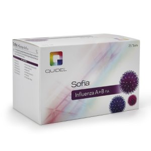 Rapid Test Kit Sofia   Influenza A+B FIA Fluorescence Immunoassay (FIA) Influenza A + B Nasal Swab / Nasopharyngeal Swab / Nasal Wash / Nasal Aspirate Sample 25 Tests CLIA Waived for Direct Nasal Swab, Nasopharyngeal Swab, Nasopharyngeal Aspirate Samples / CLIA Moderate Complexity for Nasopharyngeal Swab, Nasopharyngeal Aspirate Samples Eluted in Transport Media