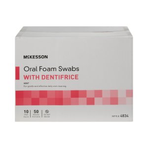 Oral Swabstick McKesson Foam Tip Dentifrice