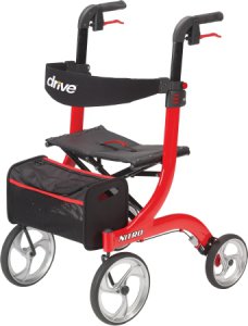 4 Wheel Rollator drive    Nitro White Adjustable Height / Folding Aluminum Frame