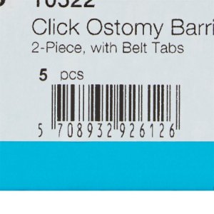 Ostomy Barrier SenSura   Mio Click Trim to Fit, Extended Wear Elastic Adhesive 60 mm Flange Blue Code System 10 to 55 mm Opening