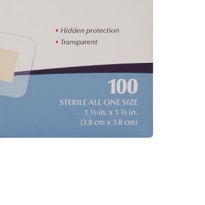 Adhesive Spot Bandage American   White Cross 1-1/2 X 1-1/2 Inch Plastic Square Sheer Sterile
