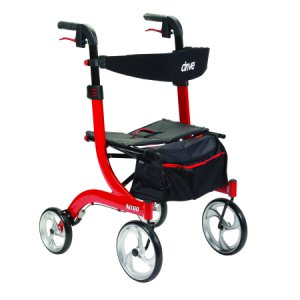 4 Wheel Rollator drive    Nitro Red Adjustable Height / Folding Aluminum Frame