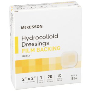 Hydrocolloid Dressing McKesson 2 X 2 Inch Square Sterile