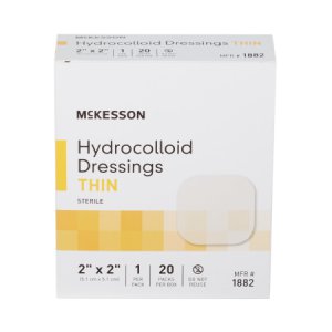 Hydrocolloid Dressing McKesson 2 X 2 Inch Square Sterile