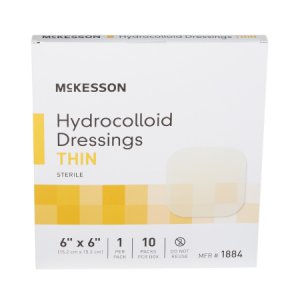 Hydrocolloid Dressing McKesson 6 X 6 Inch Square Sterile
