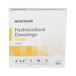 Hydrocolloid Dressing McKesson 4 X 4 Inch Square Sterile