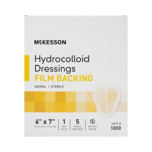 Hydrocolloid Dressing McKesson 6 X 7 Inch Sacral Sterile
