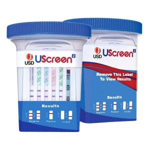 Drugs of Abuse Test UScreen     12-Drug Panel with Adulterants AMP, BAR, BUP, BZO, COC, mAMP/MET, MDMA, MOP, MTD, OXY, PCP, THC (CR, pH, SG) Urine Sample 25 Tests CLIA Waived