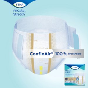 Unisex Adult Incontinence Brief TENA ProSkin Stretch    Ultra Large / X-Large Disposable Heavy Absorbency