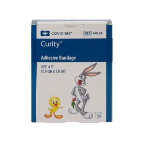 Adhesive Strip Curity    3/4 X 3 Inch Plastic Rectangle Kid Design (Assorted Looney Tunes) Sterile