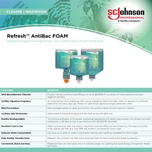 Antibacterial Soap Refresh    AntiBac Foam Foaming 1,000 mL Dispenser Refill Bottle Citrus Scent